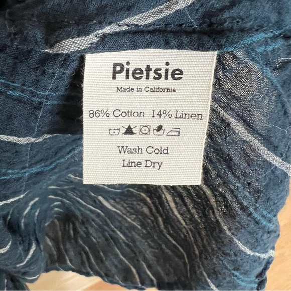 Pietsie Linen Blend Striped Atlin Top Size Extra Small - Picture 12 of 12